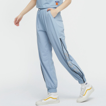 Outdoor quick-drying pants womens summer thin style womens pants loose elastic running reflective print bouquet foot sports pants