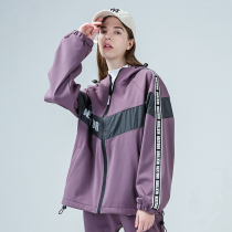 Outdoor soft shell charge women Tide brand autumn and winter windproof Waterproof warm loose mountaineering clothing plus velvet coat women