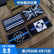 Embroidery Velcro Chapter British American Canadian Flag Blue Line Morale Chapter Outsourced Sticker Clothes Armband Custom
