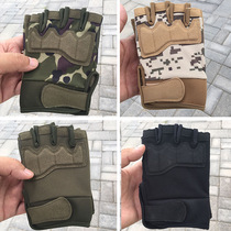 Tactical gloves half-finger men and women Special Forces camouflage outdoor riding mountaineering non-slip wear-resistant finger military fan gloves