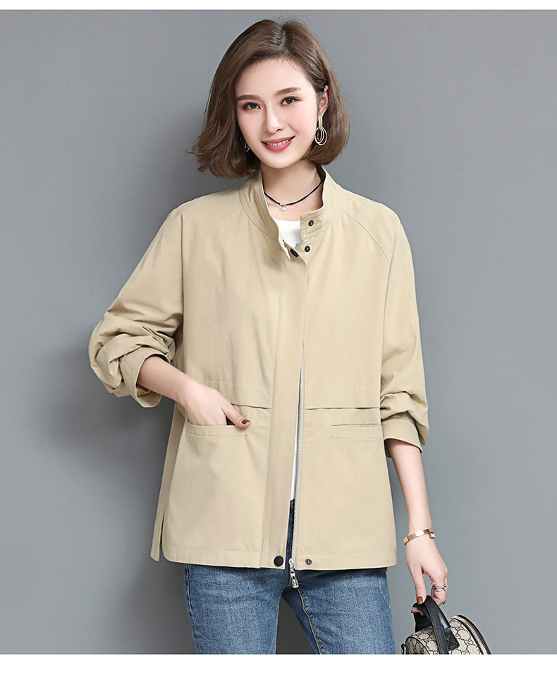 suntek风衣短款外套女宽松2021春秋季百搭矮个子休闲韩版女士风衣夹克