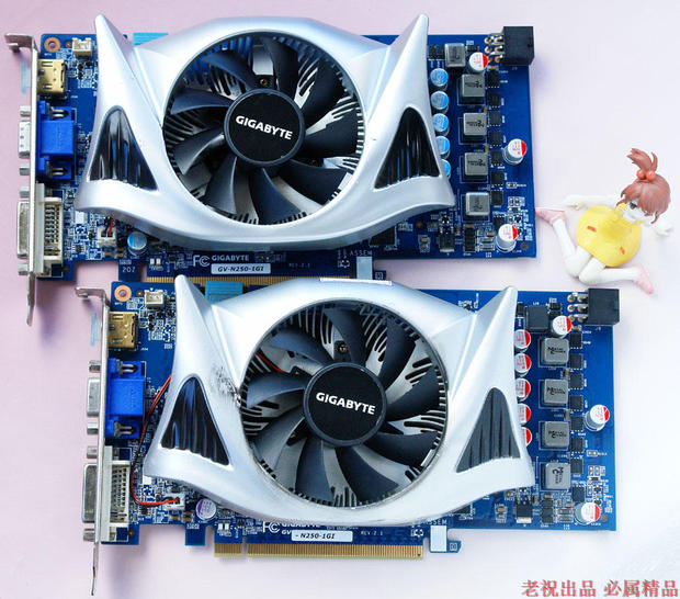 gigabyte 技嘉 gts250 1g 256b ddr3 游戏显卡