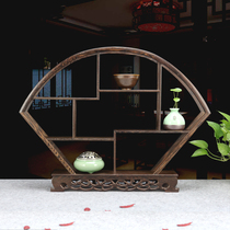 Chicken Wings Wood Small Bou Ancient Rack Teapot Shelf Red Wood Chinese Doloft Solid Wood Show Shelf Antique Pendulum fan