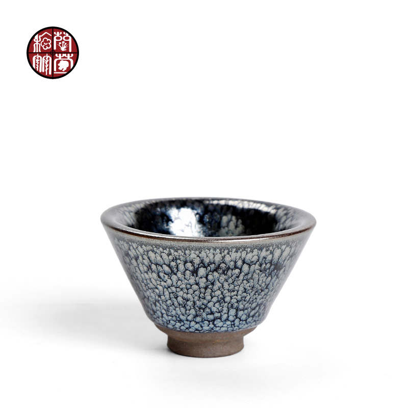 Chen Xiancong fujian jianyang built light tea set tea flowers, a pot of four cups of pure manual large - sized temmoku lamp cup