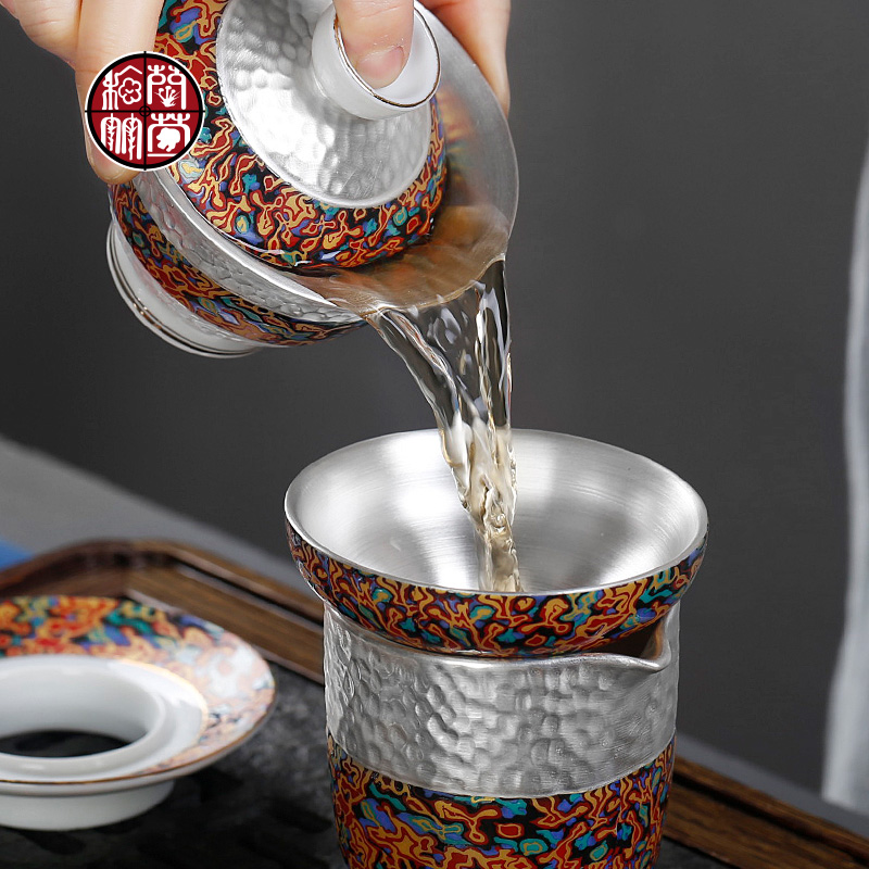 By patterns silver mesh filter holder) tea strainer individuality creative home tasted silver gilding fittings of ceramic tea set