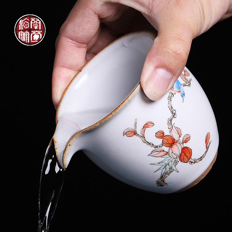 Fair your porcelain cup tea ware checking ceramic creative hand - made painting of flowers and points to open the slice to hold to hot tea sea kunfu tea cup