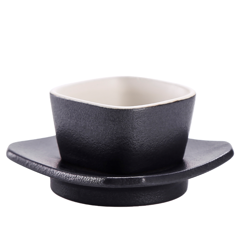 Kung fu tea set single sample tea cup tea cup Japanese coarse pottery cup mat heat cup a master cup bowl suit