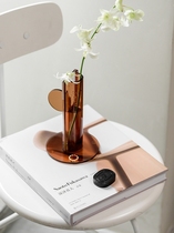 Ins wind small fresh acrylic straight body vase flower flower arrangement creative geometric Nordic table decoration ornaments