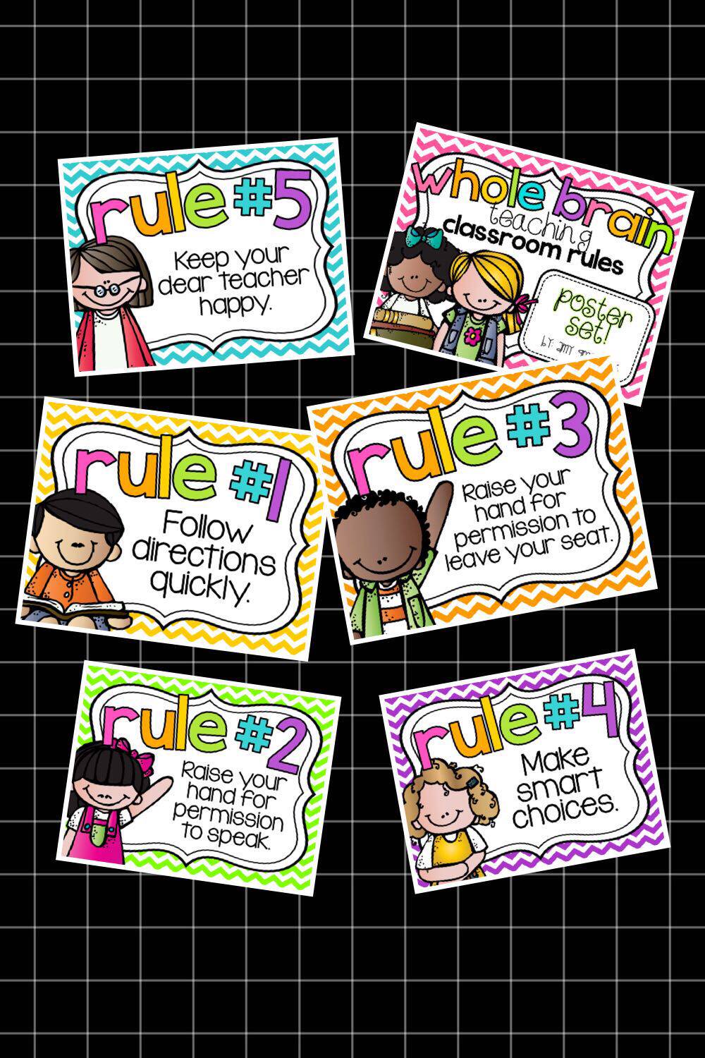 classroom rules教室规章制度双语幼儿园教师装饰背景墙 英语海报