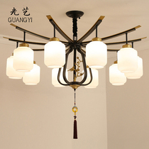 New Chinese chandelier Chinese style living room lamp bedroom study Villa Hall Chandelier Creative Zen hotel lighting