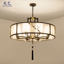 New Chinese chandelier living room lamp simple modern atmosphere home Chinese style round bedroom restaurant model room lighting