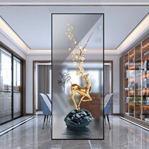 Northern Europe light luxury glass screen partition room new Chinese-style opening door decoration bedroom obscure wall modern simplicity