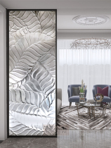 Customized press art glass partition screen wind room decorative sculpted scrubbing process Modern minimal basalt