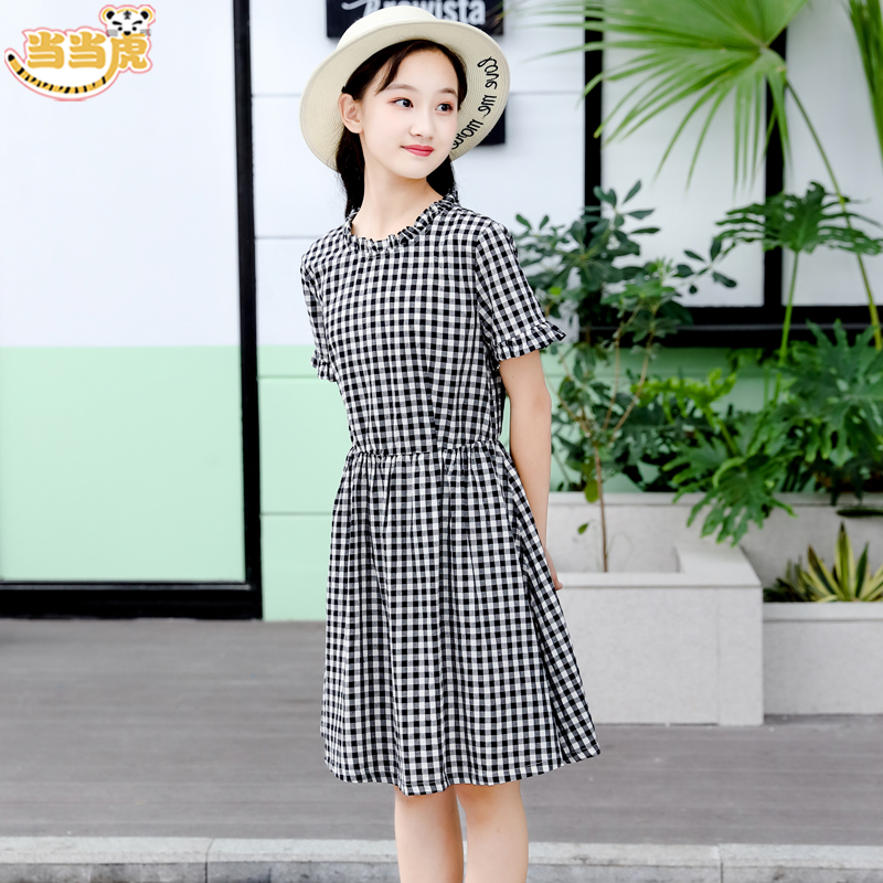 CUHK virgin girls summer dress 2021 new 10 summer 12 dress 13 little girl 15-year-old children's skirt Western style