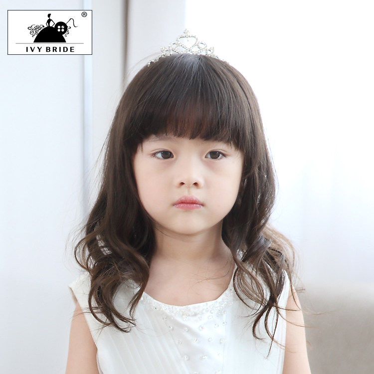 korean children's crown hair accessories princess headband hairpin girl accessories flower girl headdress girl rhinestone comb crown