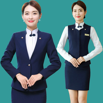Hotel front desk high-end professional suit suit female sales building department passenger service staff jewelry shop reception staff