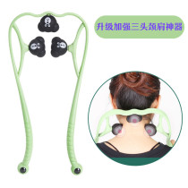 Manual cervical spine massager Clip neck artifact roller Neck and shoulder household meridian beating stick Handheld magnetic beads