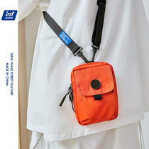 Tide Single Shoulder Mini-Slipper Bag Man canvas bag with multi-function pocket camping mobile phone bag