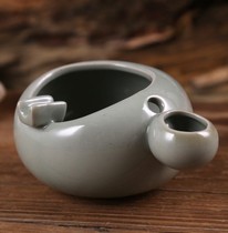 Ashtray ceramic creative personality windproof large living room office household celadon antique ashtray ornaments
