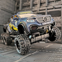1:28 simulation Mercedes-Benz X pickup 6X6 alloy car model pull back off-road vehicle childrens toy car model gift