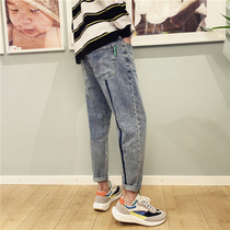 2020 spring and summer new jeans mens stretch slim-fit small pants youth Korean version of the tide brand flow handsome burst pants