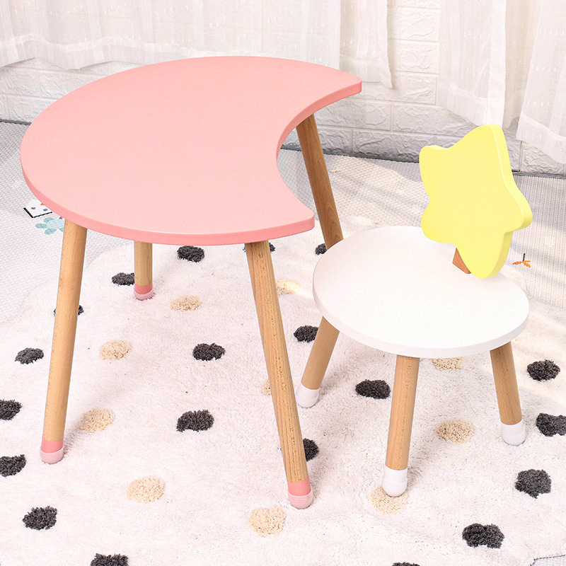 Nordic solid wood children's desk and chairs kindergarten table home baby can lift learning table toy table writing desk