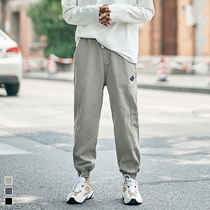 Hearthstone autumn casual pants mens tooling pants trend loose Japanese youth leggings Harem pants solid color long pants