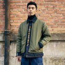 Hearth American tooling cotton coat mens trend winter denim fake two-piece thickened down cotton jacket quilted jacket jacket