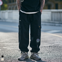 Furnace Spring and Autumn new trend corset foot pants mens labeling decoration youth urban street Joker badge tooling trousers