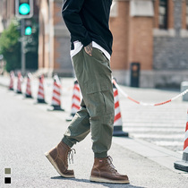 Hearthstone Japanese street casual small feet overalls trend brand retro loose harem pants teen leggings mens trend