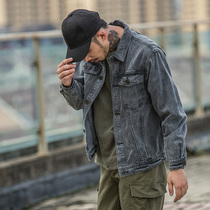 Hearthstone spring retro tooling denim jacket autumn denim Korean version of the trend loose top jacket mens clothes