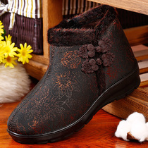 Old Beijing cloth shoes female mother grandmother shoes 2020 new non-slip elderly cotton shoes winter warm plus Velvet