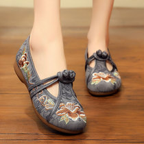 SEG old Beijing cloth shoes womens official flagship store soft bottom walking shoes middle-aged and elderly embroidered shoes