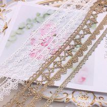 White gold rhombus fine lace strip lace diy bajituo hair ornament decoration surrounded by edge with welt material