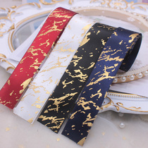 2 5cm wide bronzing marble pattern crack ribbon ribbon diy bajituo pain bag decoration bowknot material