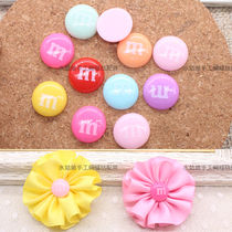 14mm emulation colored resin bean flat-bottomed patch butterfly knot hair decoration material mobile phone shell diy material ornament