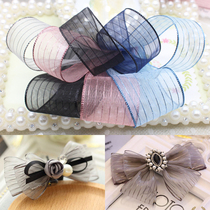 South Korean webbing brightly colored silk striped Snow yarn with DIY handmade butterfly knot hair accessories head floral material