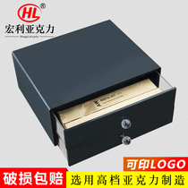 Custom hotel guest rooms frosted desktop storage box Acrylic high-end disposable toiletries consumable box