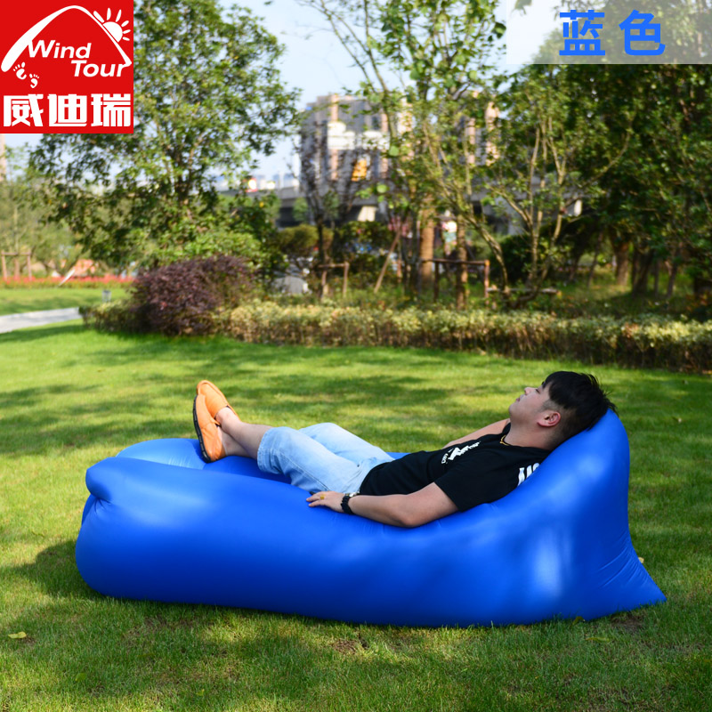 Outdoor fast inflatable mattress lazy air sofa portable field drive type foldable air bag sofa