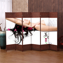 Health Care Beauty Screen Partition Simple Modern Mobile Fabric Double Sided Fold Screen Hotel Livingroom Genguan Door Curtain Fold