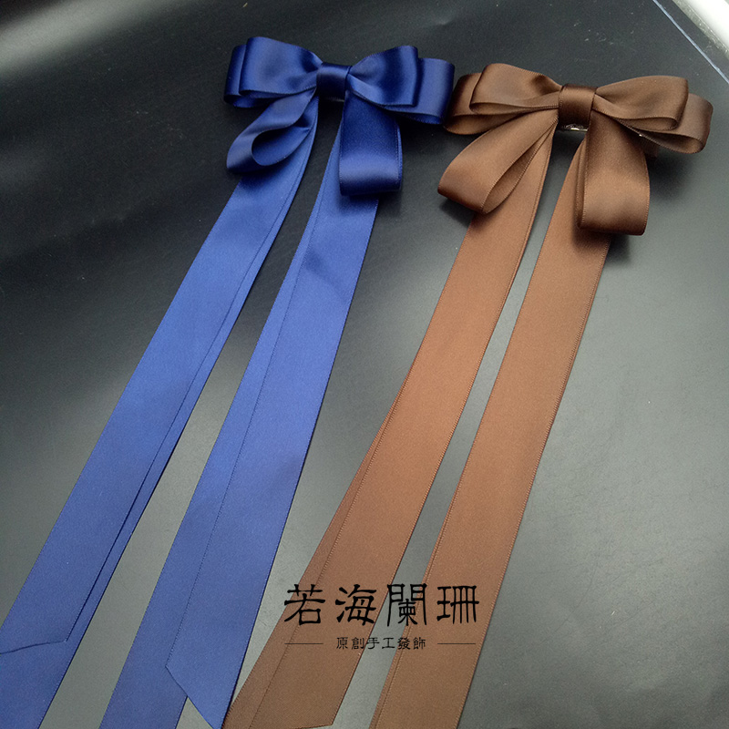 【若海阑珊】手工复古长发带蝴蝶结飘带头饰顶夹汉服元素发饰日常