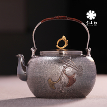 Li Xiabai silver pot pure handmade silver pot sterling silver 9999 kettle sterling silver pot master carved silver pot