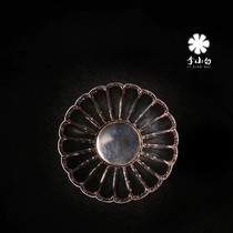 Li Xiaobai sterling silver 9999 tea ceremony accessories sterling silver cup holder chrysanthemum petal cup holder