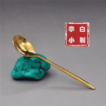 Li Xiaoping 9999 pure gold spoon pure gold spoon pure gold rice spoon pure gold rice spoon pure gold tea spoon handmade