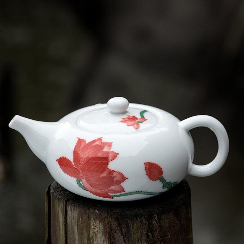 Under the liling porcelain glaze porcelain good remit multicolored pure hand - made ceramic eight suit household kung fu tea set with spearmint