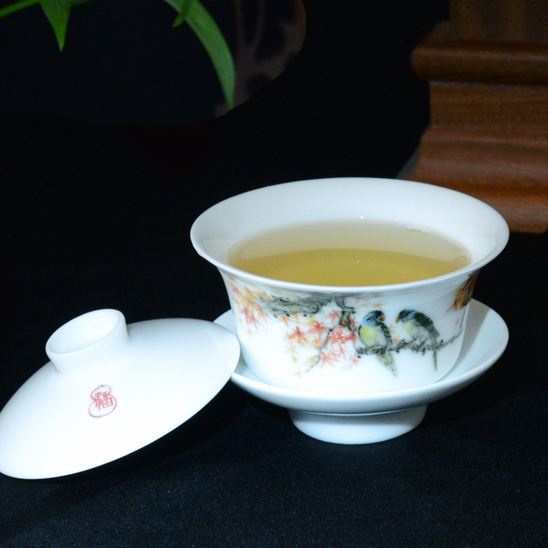 Under the pure hand - made liling porcelain glaze color tureen kung fu tea tea is a single large retro hot toast cups