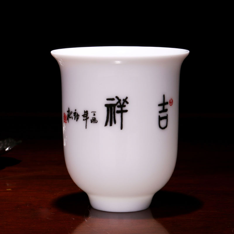 Liling porcelain porcelain good remit tea master cup single CPU hand - made ceramic kung fu tea cups propitious to collect gifts