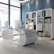 Simple creative white paint boss president female manager single desk chair combination atmospheric luxury and simple