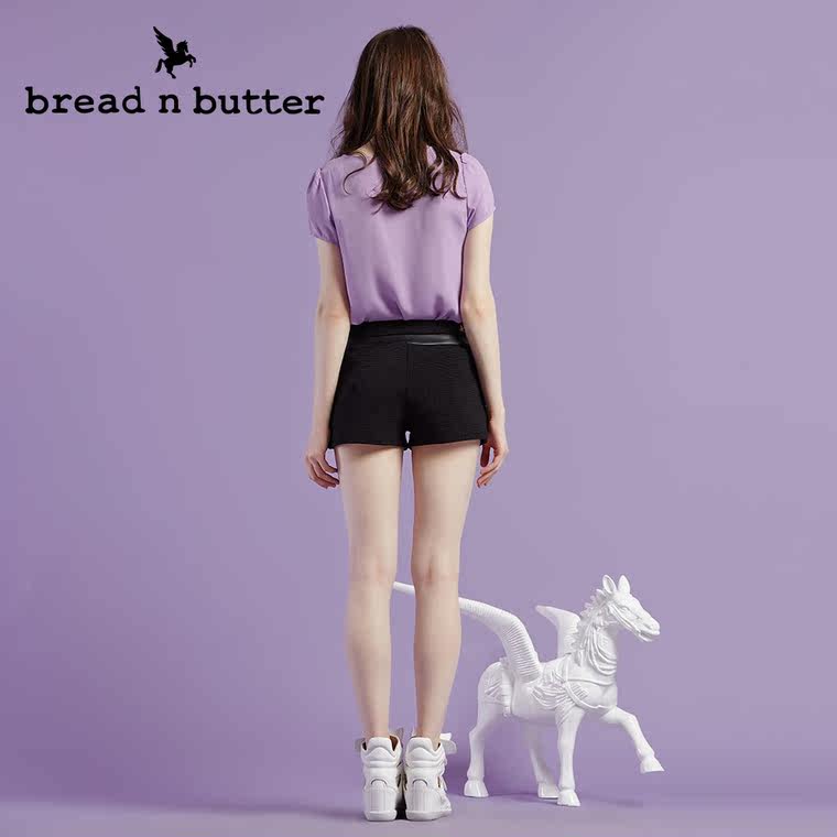 【商场同款】bread n butter面包黄油品牌女装时尚百搭短袖雪纺衫