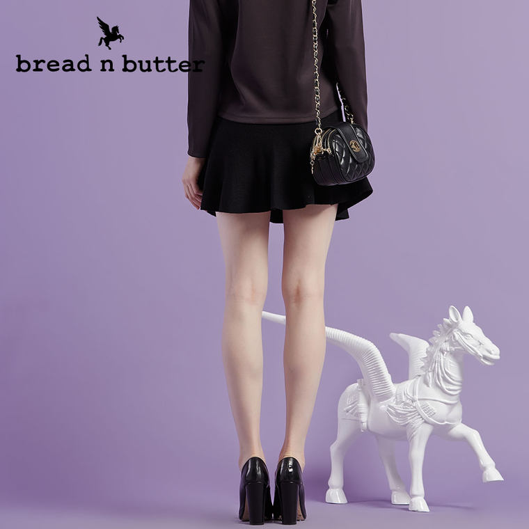 【商场同款】bread n butter面包黄油品牌女装高腰羊毛短裙半身裙